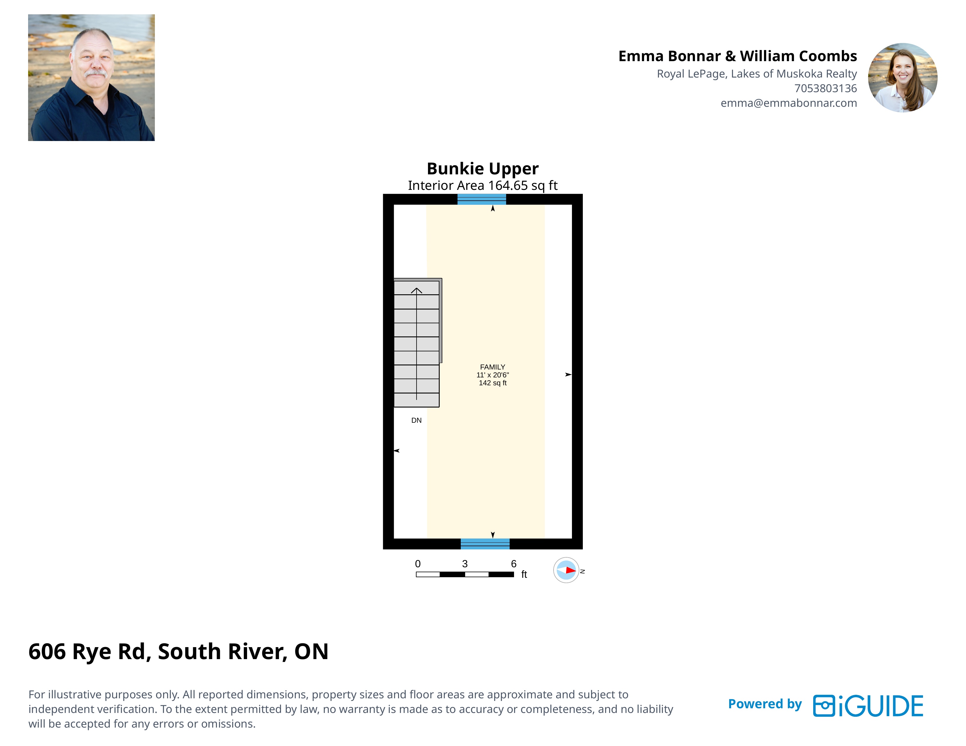 Floor plan of the guest bunkie at 606 Rye Road Lount Township