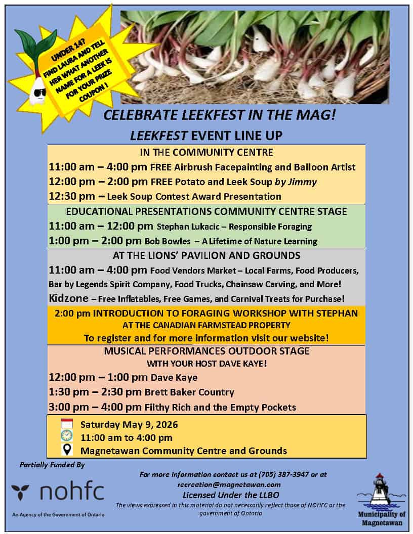 Magnetawan Leekfest event poster May 9 2026 Magnetawan Ontario