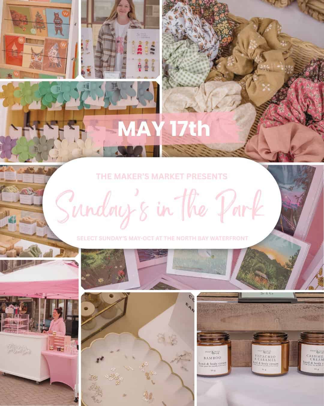 Local vendors at Sunday's in the Park Maker's Market, North Bay Waterfront