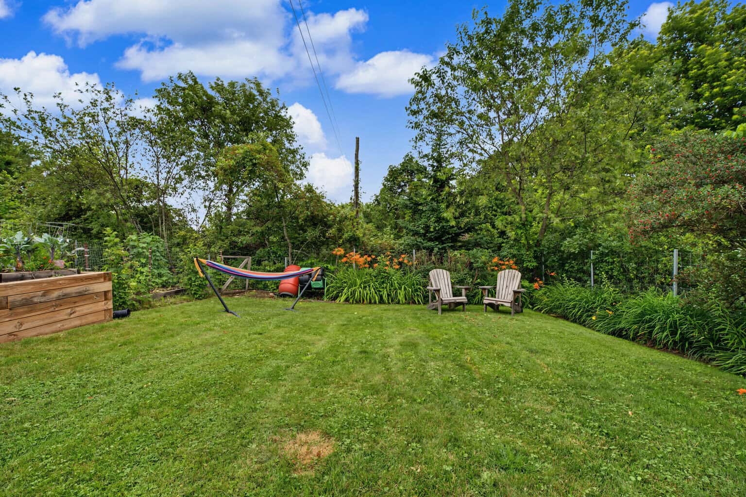 Private backyard at 152 Main Street, Burk's Falls, Ontario